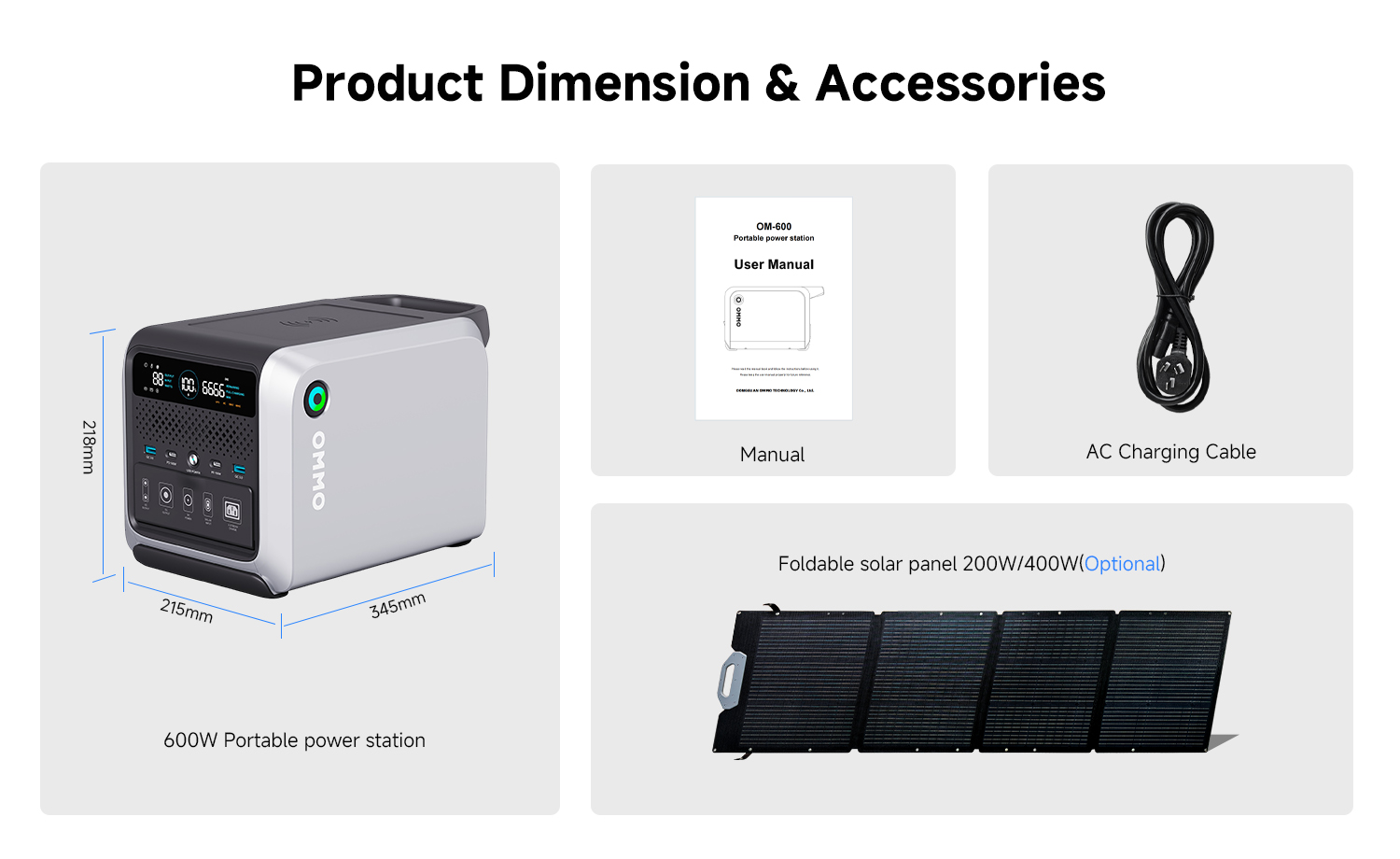 OMMO OM-600 Portable Power Stations | 600W 512Wh